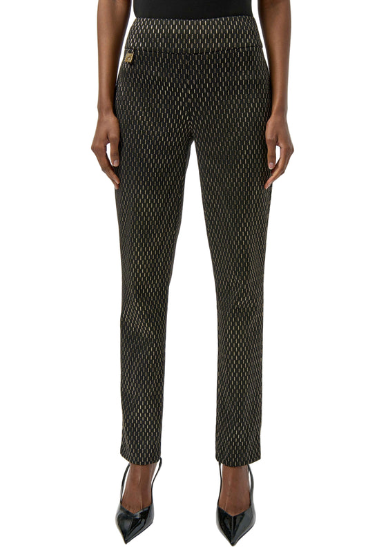 Foiled Heavy Knit Slim Fit Pants