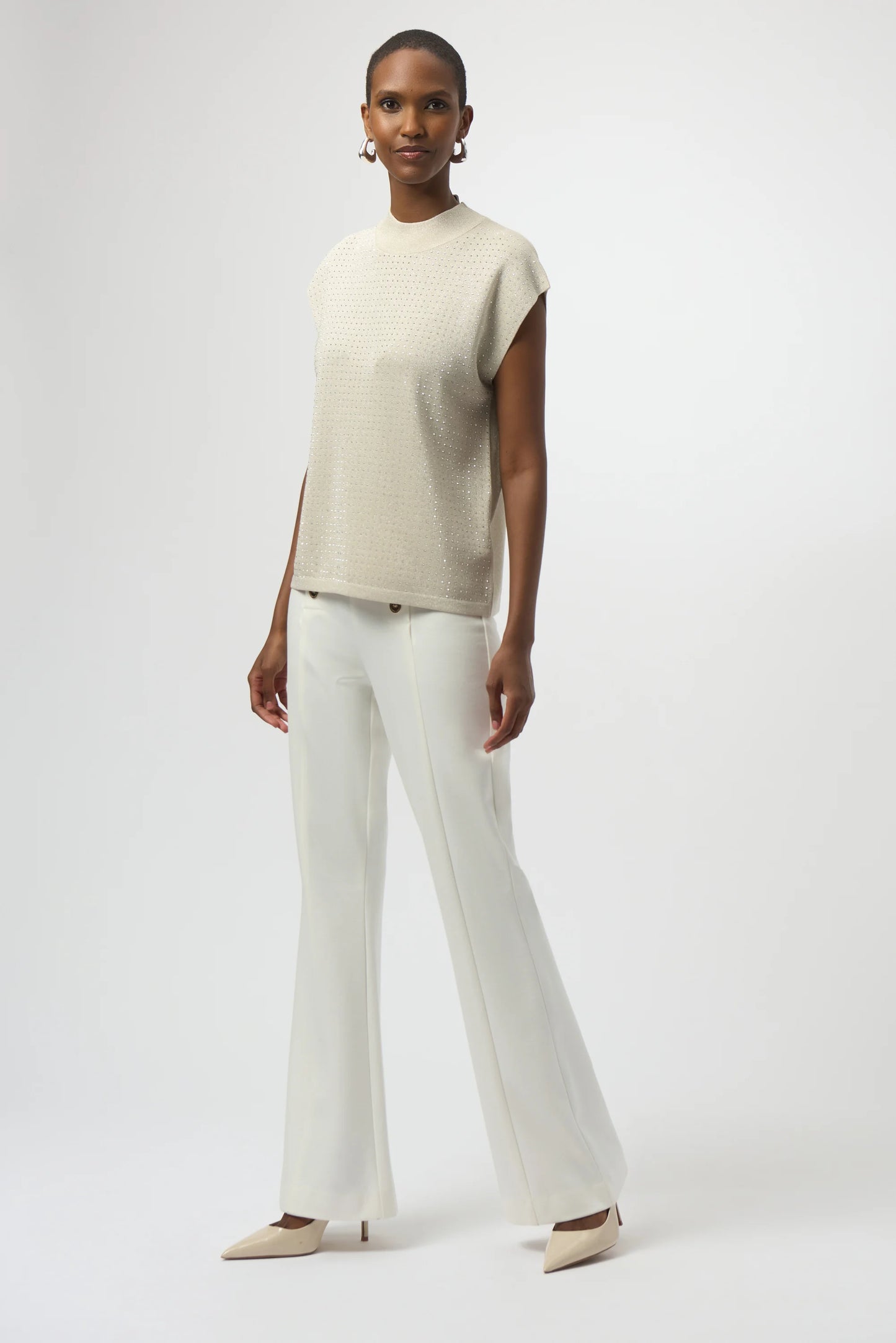 Sweater Knit Sleeveless Pullover with Iron-On Detail