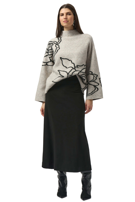 Sweater Knit Floral Print Pullover