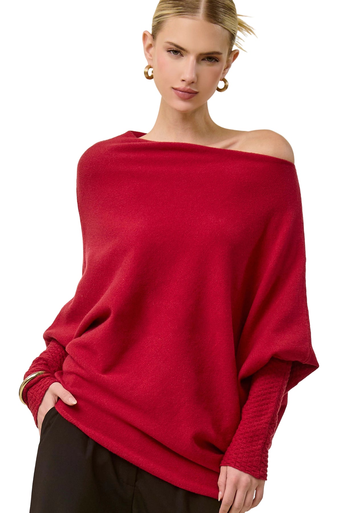 Asymmetrical Off Shoulder Sweater