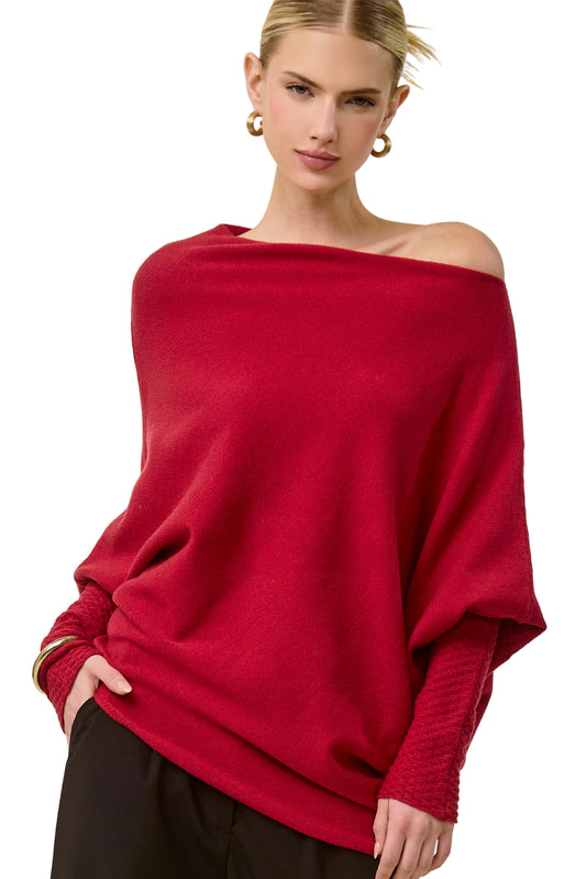 Asymmetrical Off Shoulder Sweater