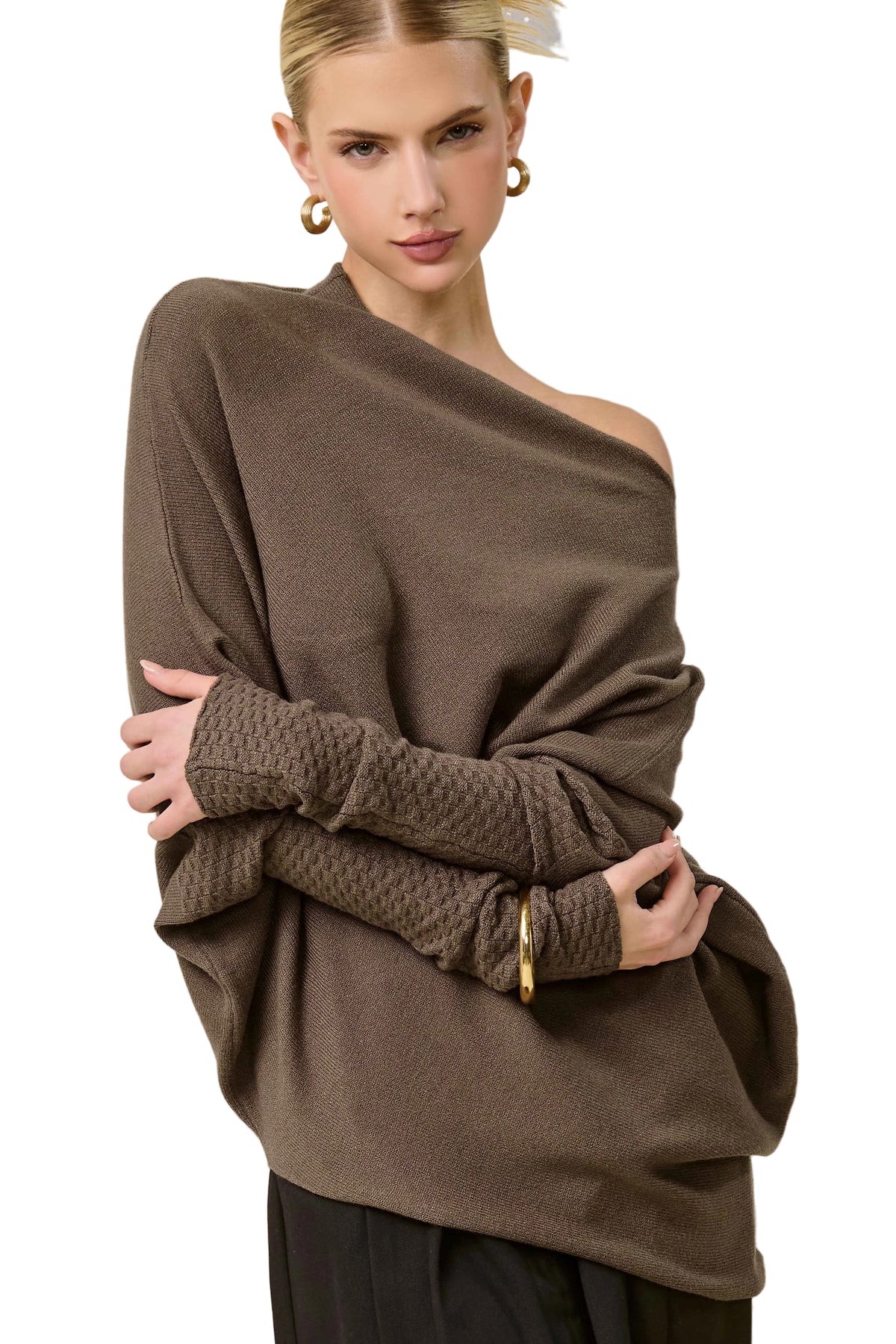 Asymmetrical Off Shoulder Sweater
