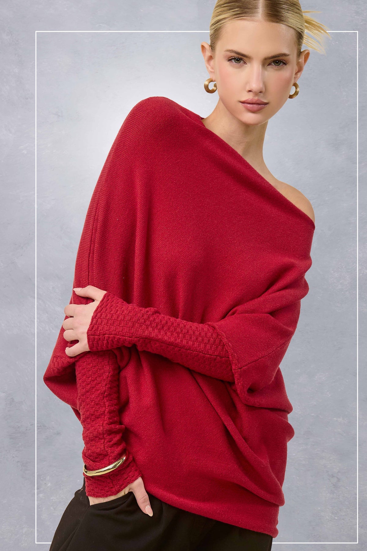 Asymmetrical Off Shoulder Sweater