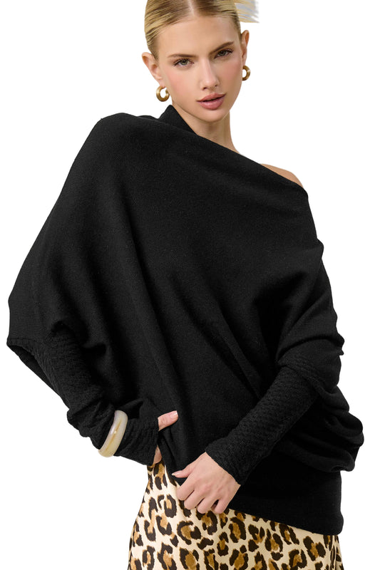 Asymmetrical Off Shoulder Sweater
