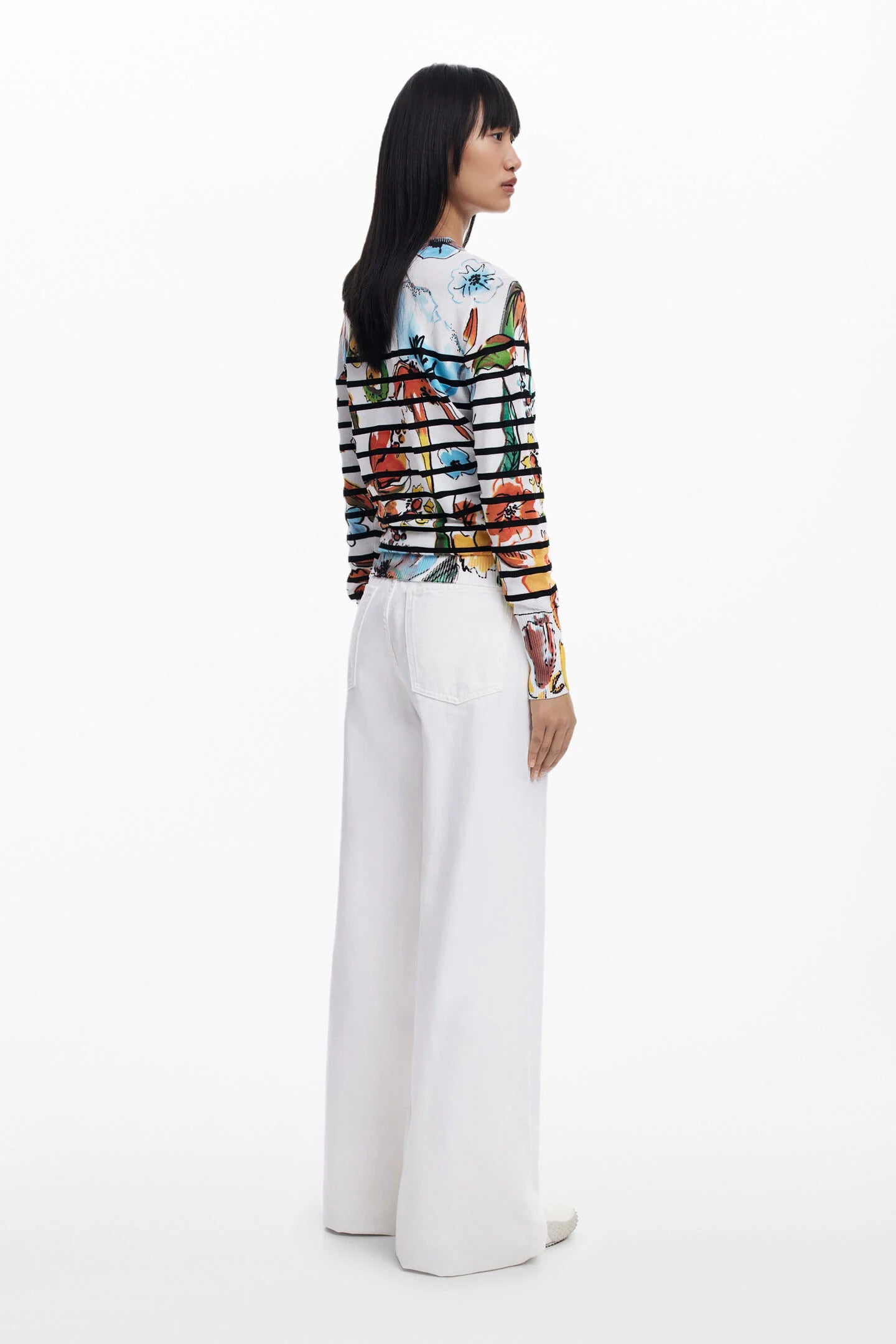 Striped Floral Sweater