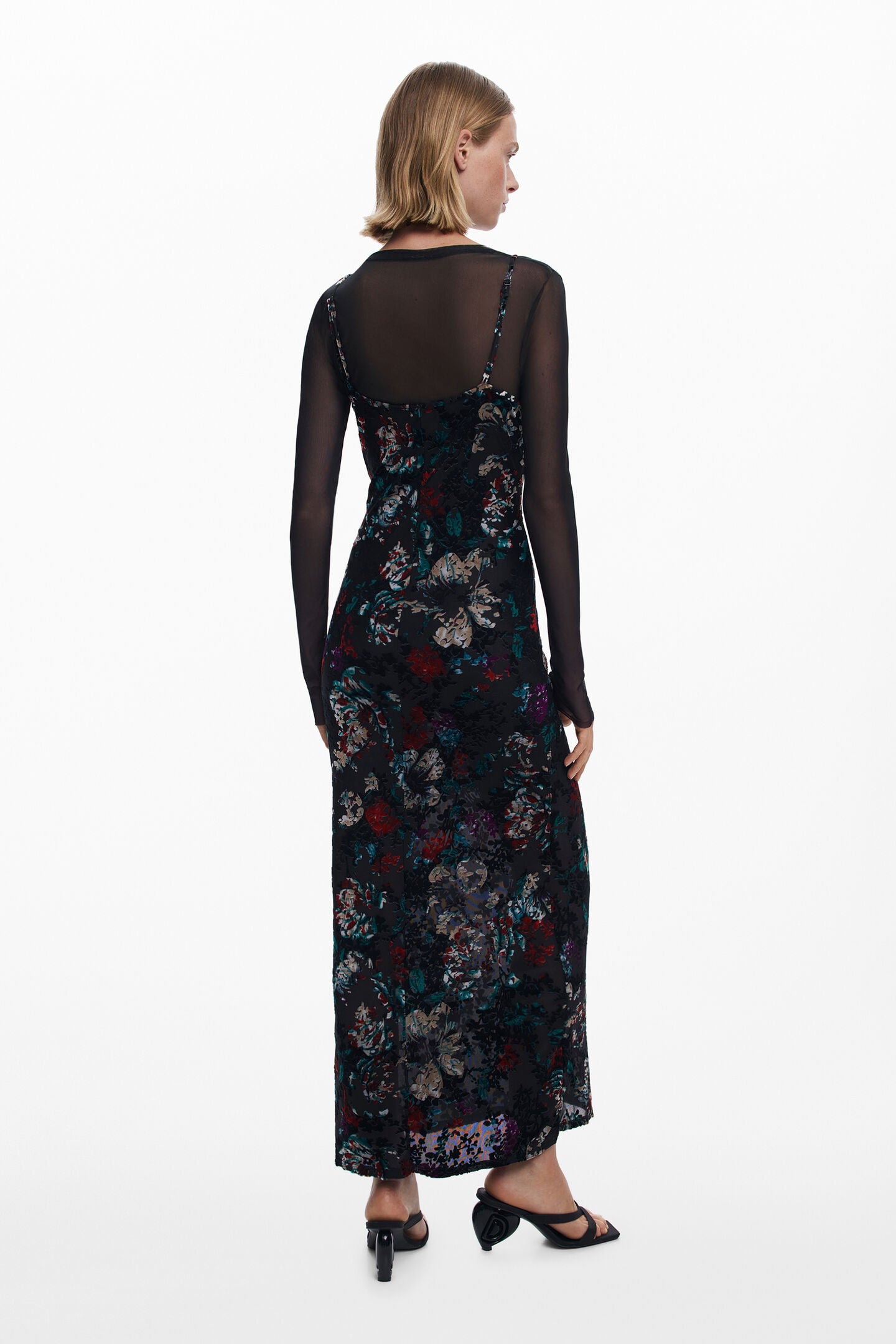 2-in-1 Flocked Dress