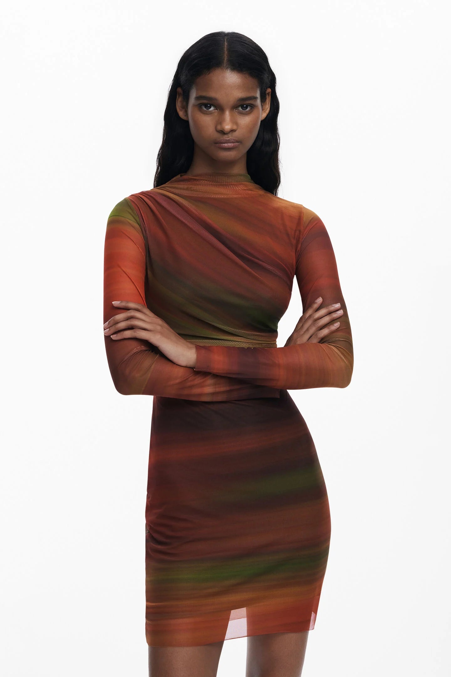 Draped Tulle Short Dress