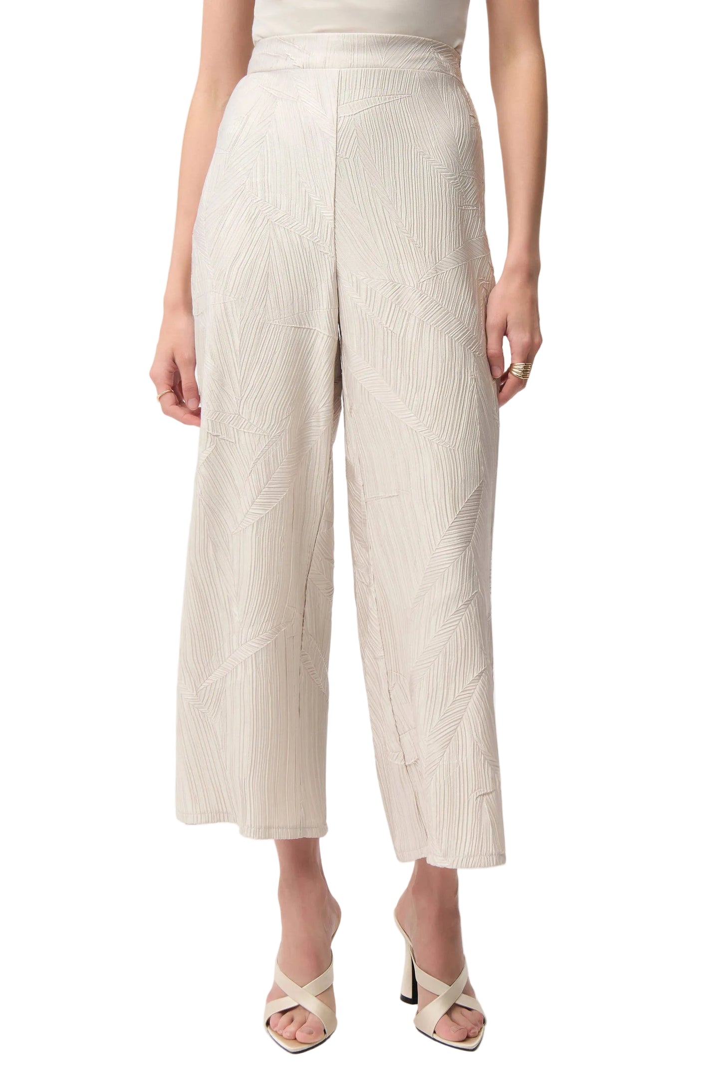 Pleated Satin Pull-On Culotte Pants