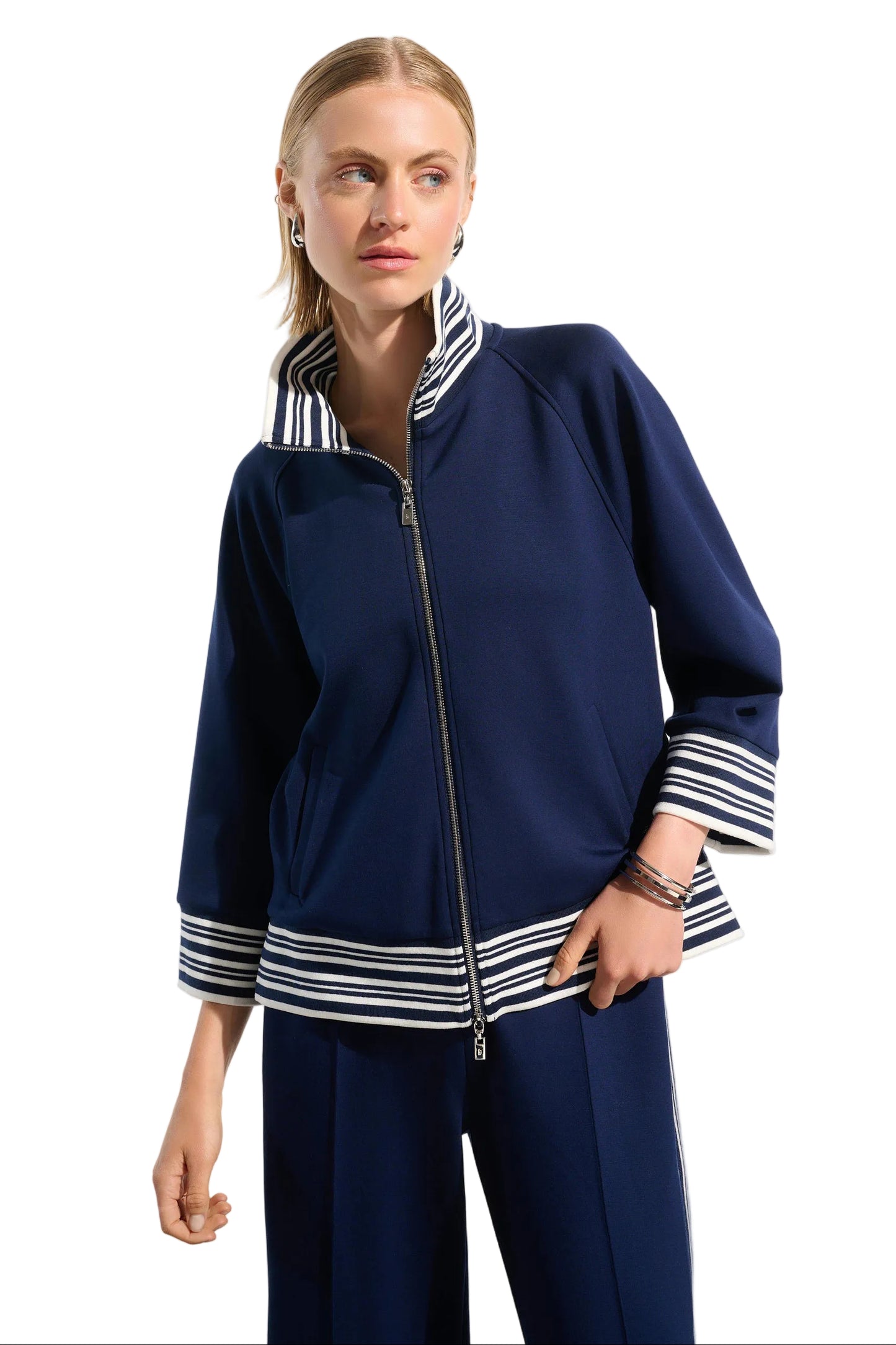 Scuba Jersey Jacket With Funnel Collar