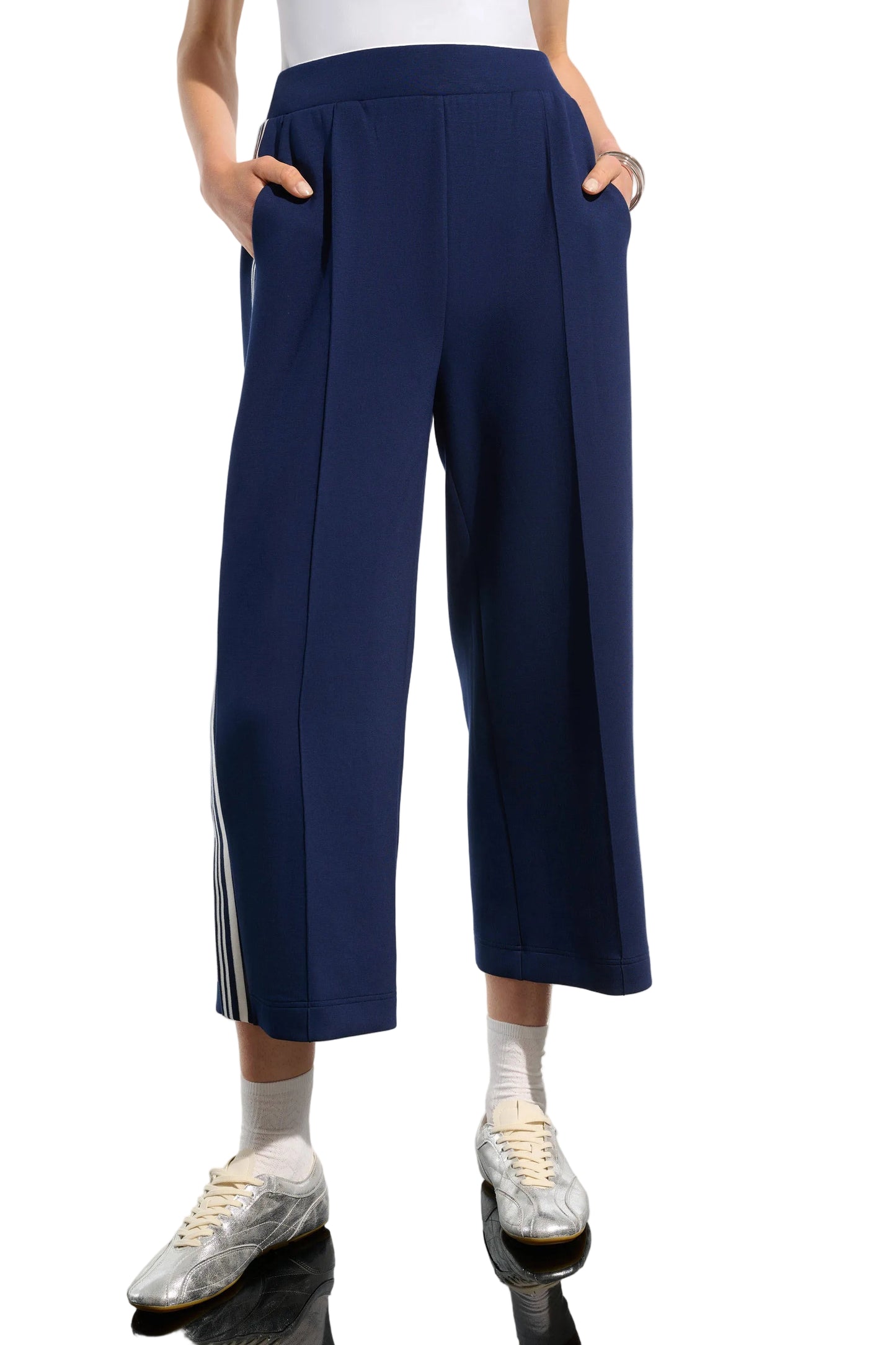 Scuba Jersey Pull-On Culotte Pants