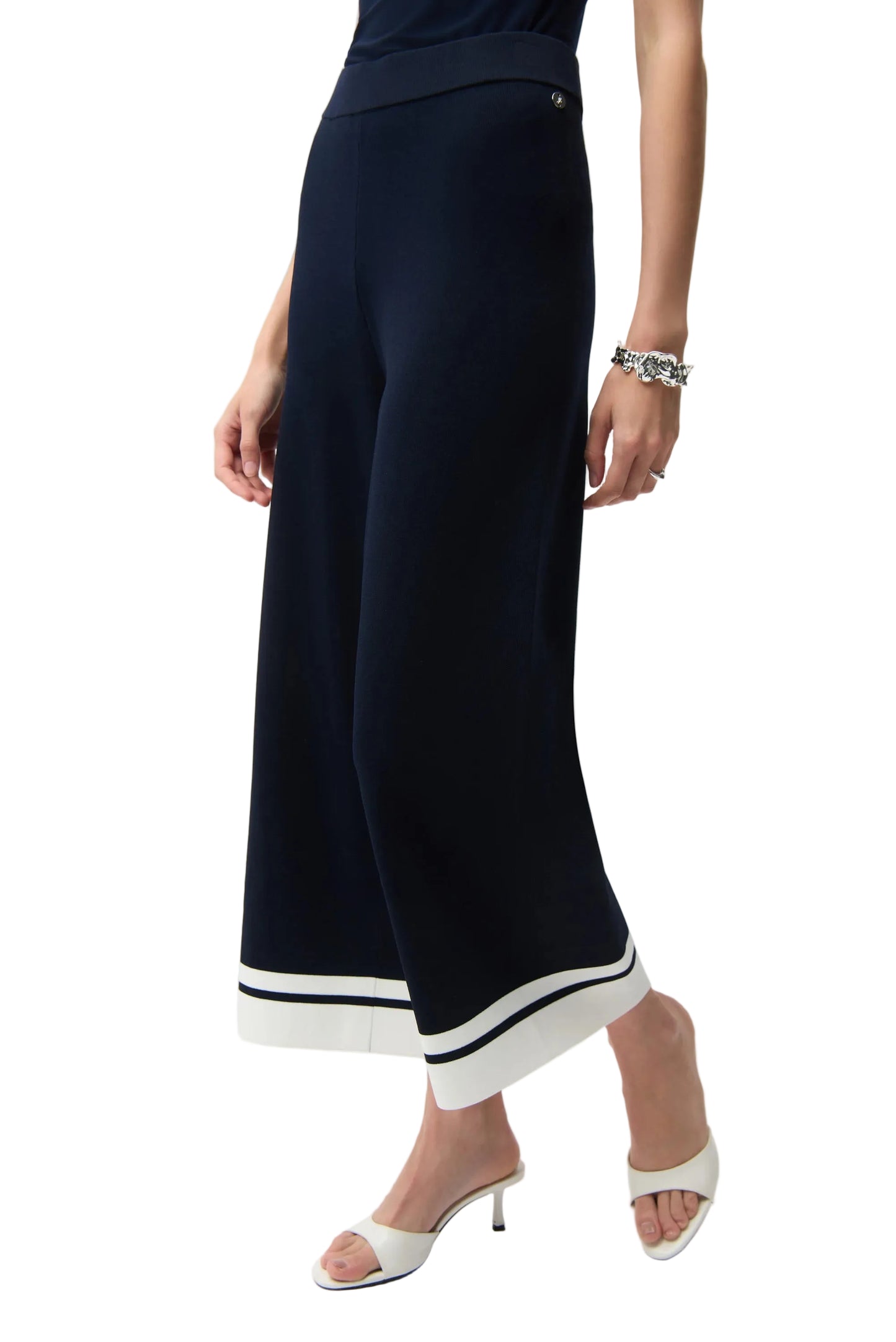 Viscose Blend Culotte pants With Stripe Detail