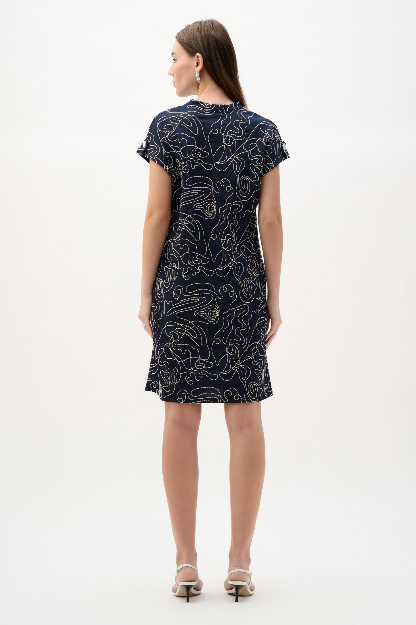 Novelty Abstract Print Trapeze Dress