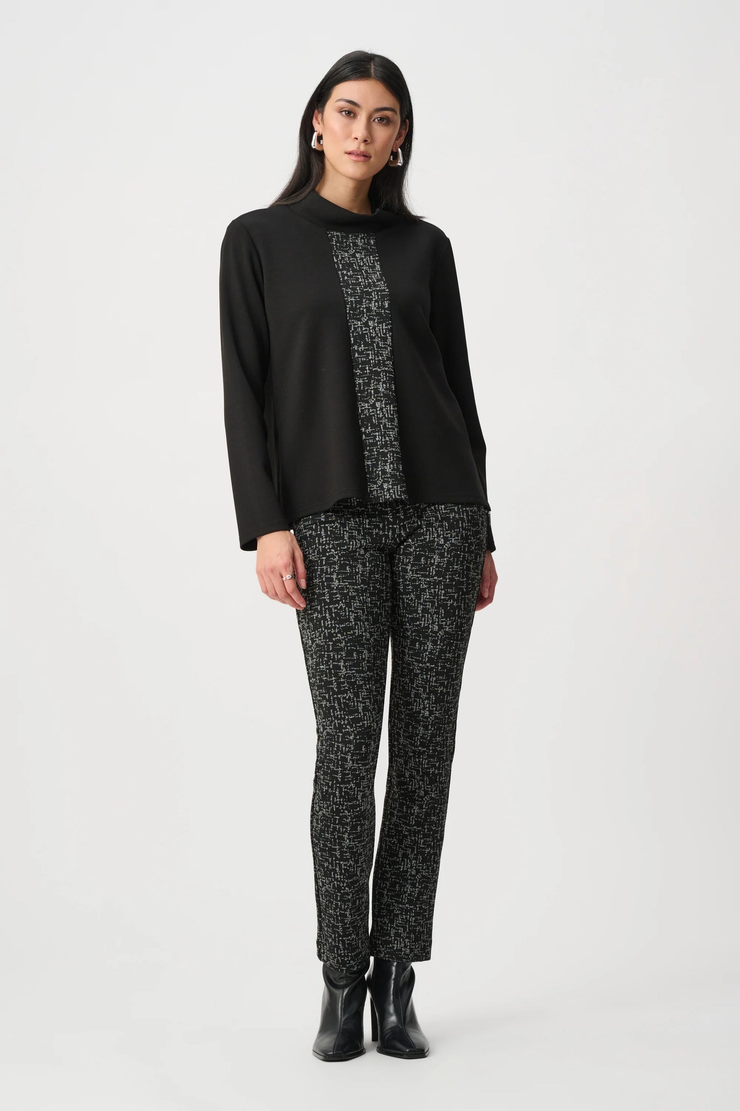 Abstract Jacquard Straight Pull-On Pants