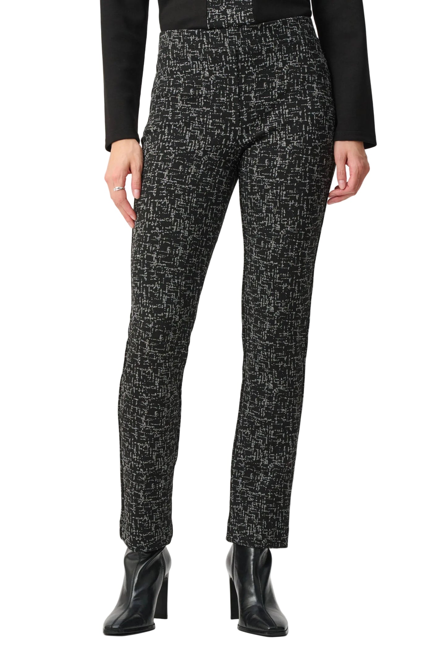 Abstract Jacquard Straight Pull-On Pants