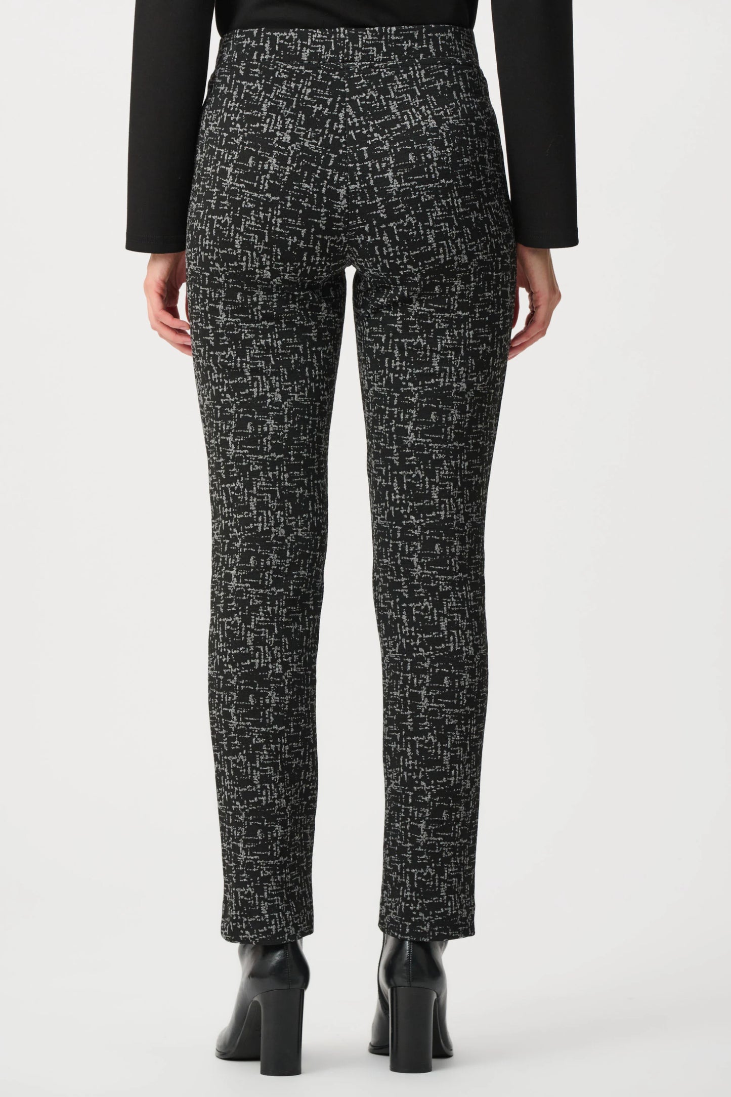 Abstract Jacquard Straight Pull-On Pants