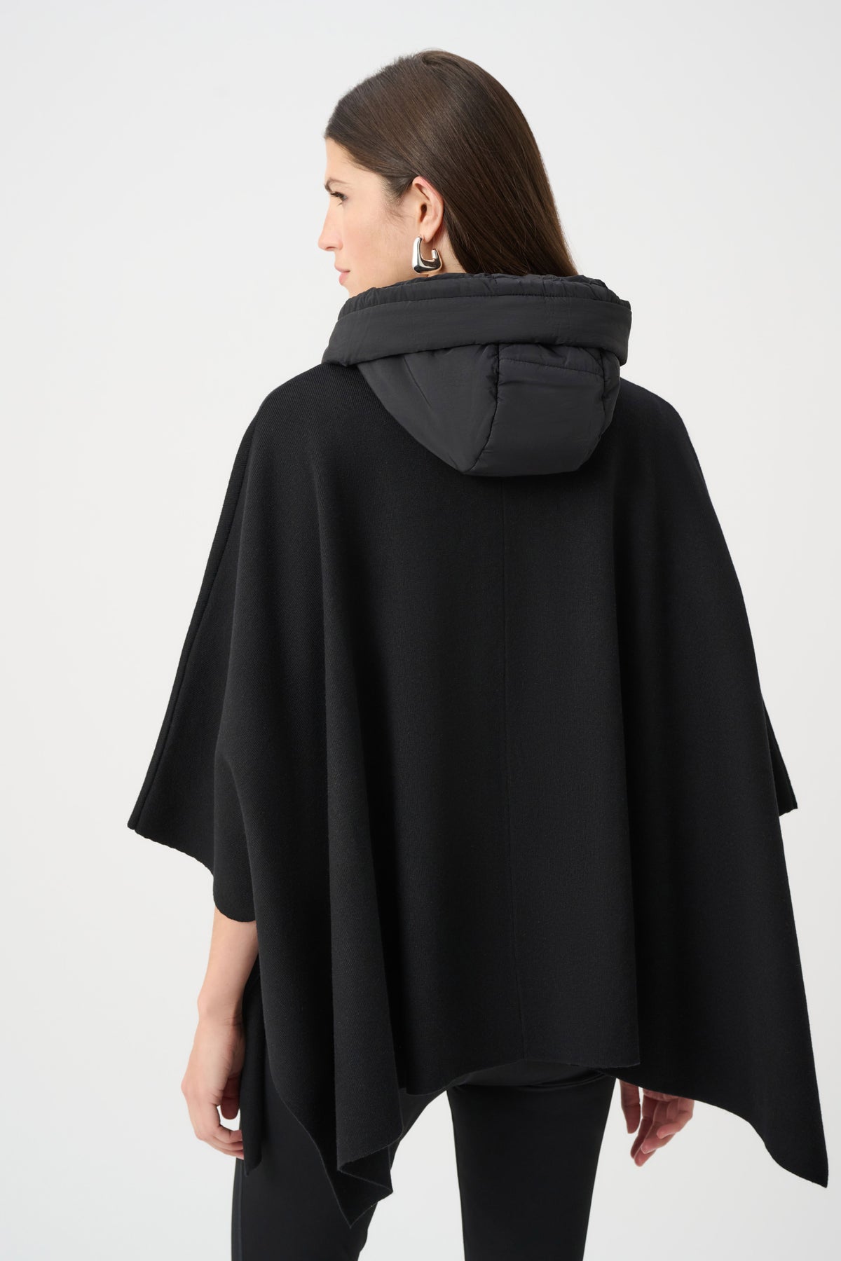 Sweater Knit Quilted Poncho Jacket