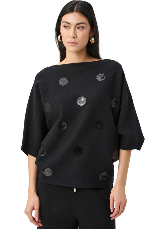Brushed Viscose And Nylon Boxy Embroidered Sweater