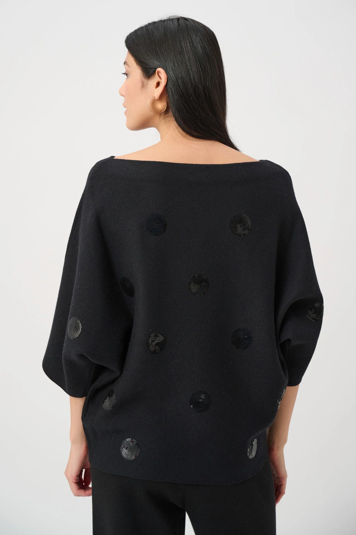 Brushed Viscose And Nylon Boxy Embroidered Sweater