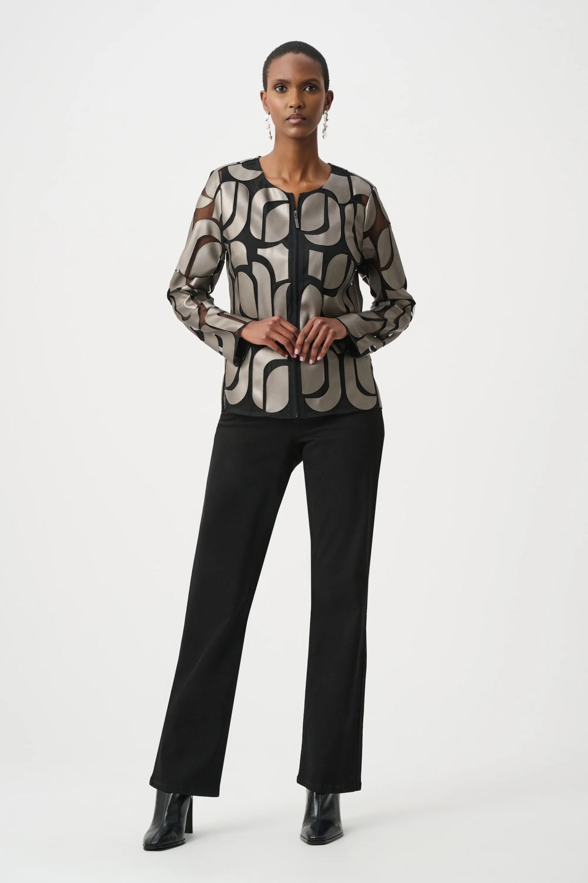 Embroidered Letherette Leatherette And Mesh Embroidered Jacket – Sidestreet Boutique