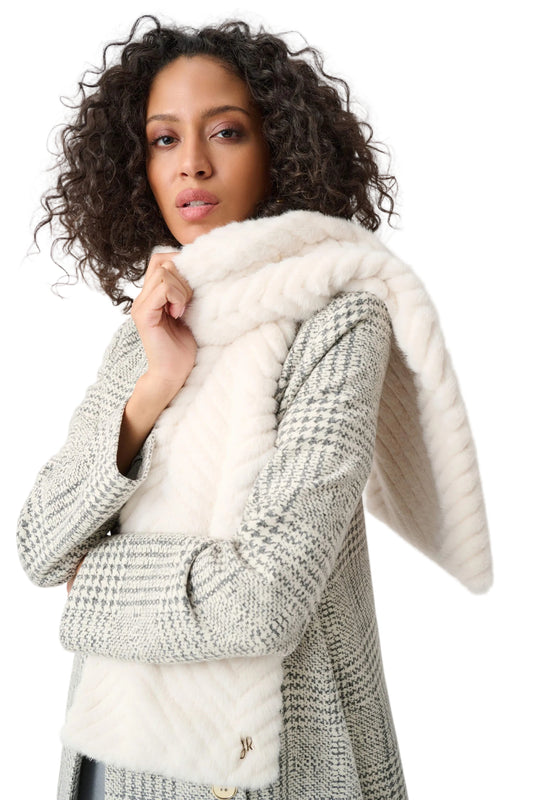 Textured Chevron Faux Fur Scarf