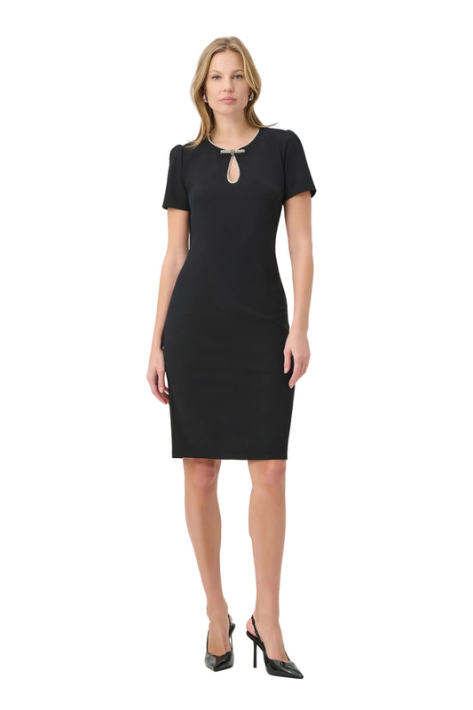 Embellished Bow Neckline Sheath Dress