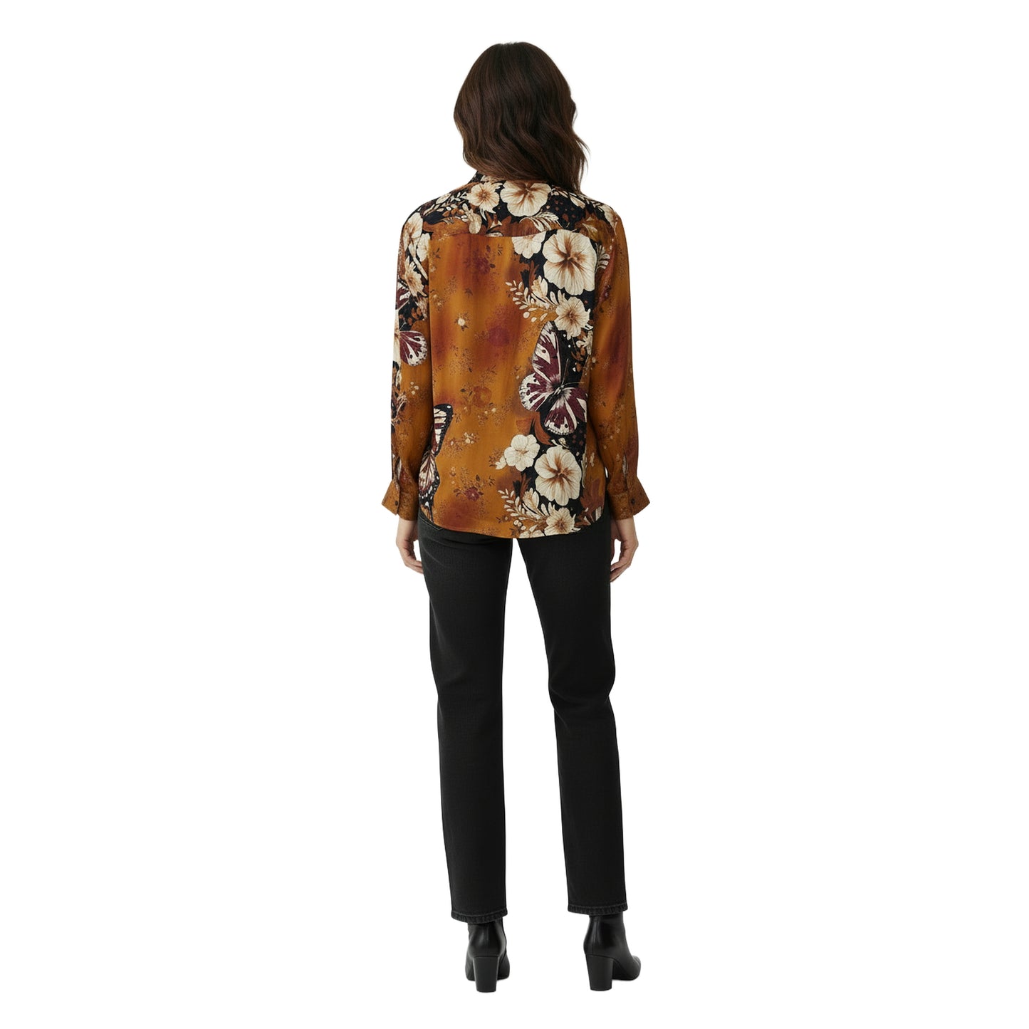 L/S Button Up Hi-Lo Blouse - Autumn