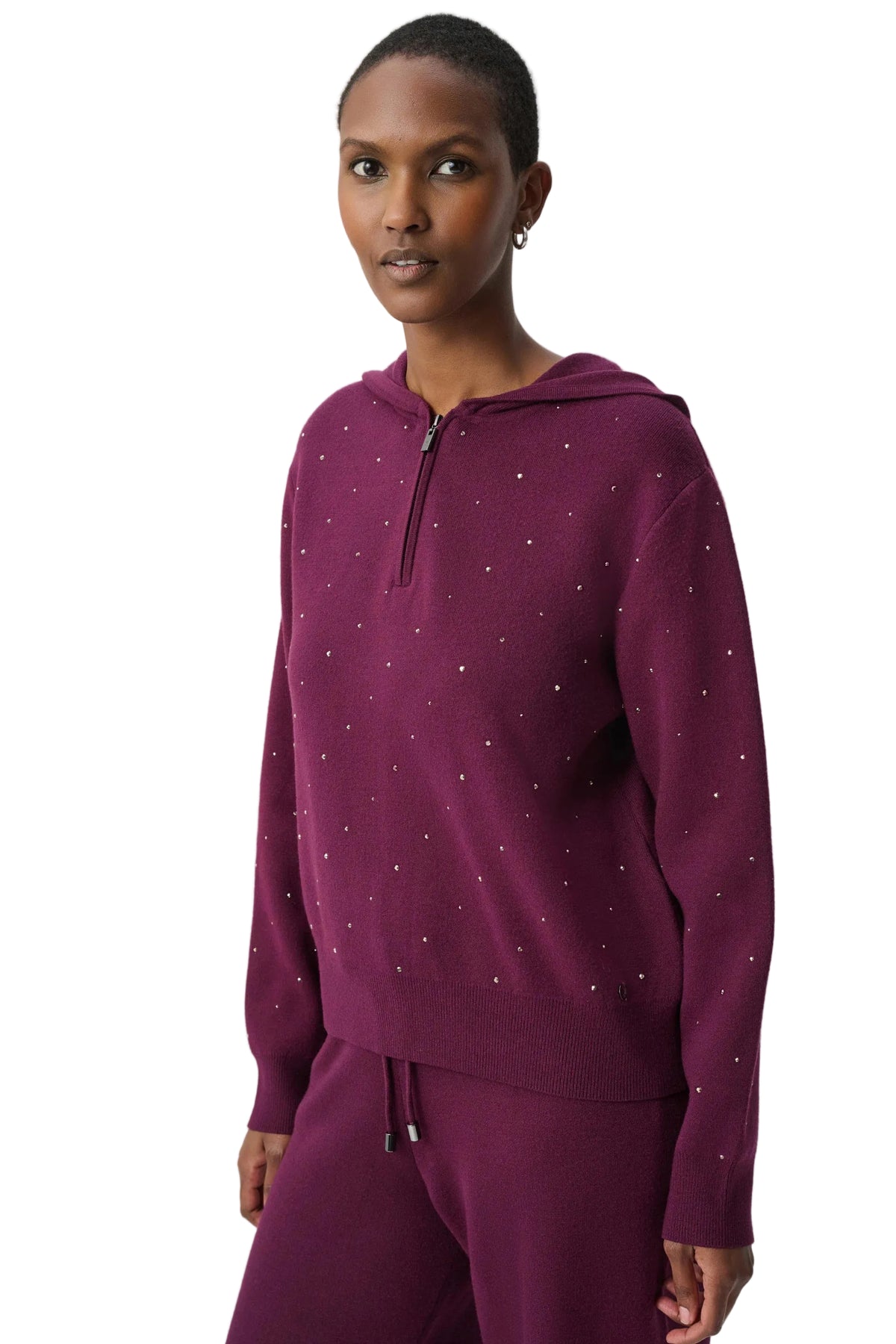 Embellished Hooded Pullover Sweater