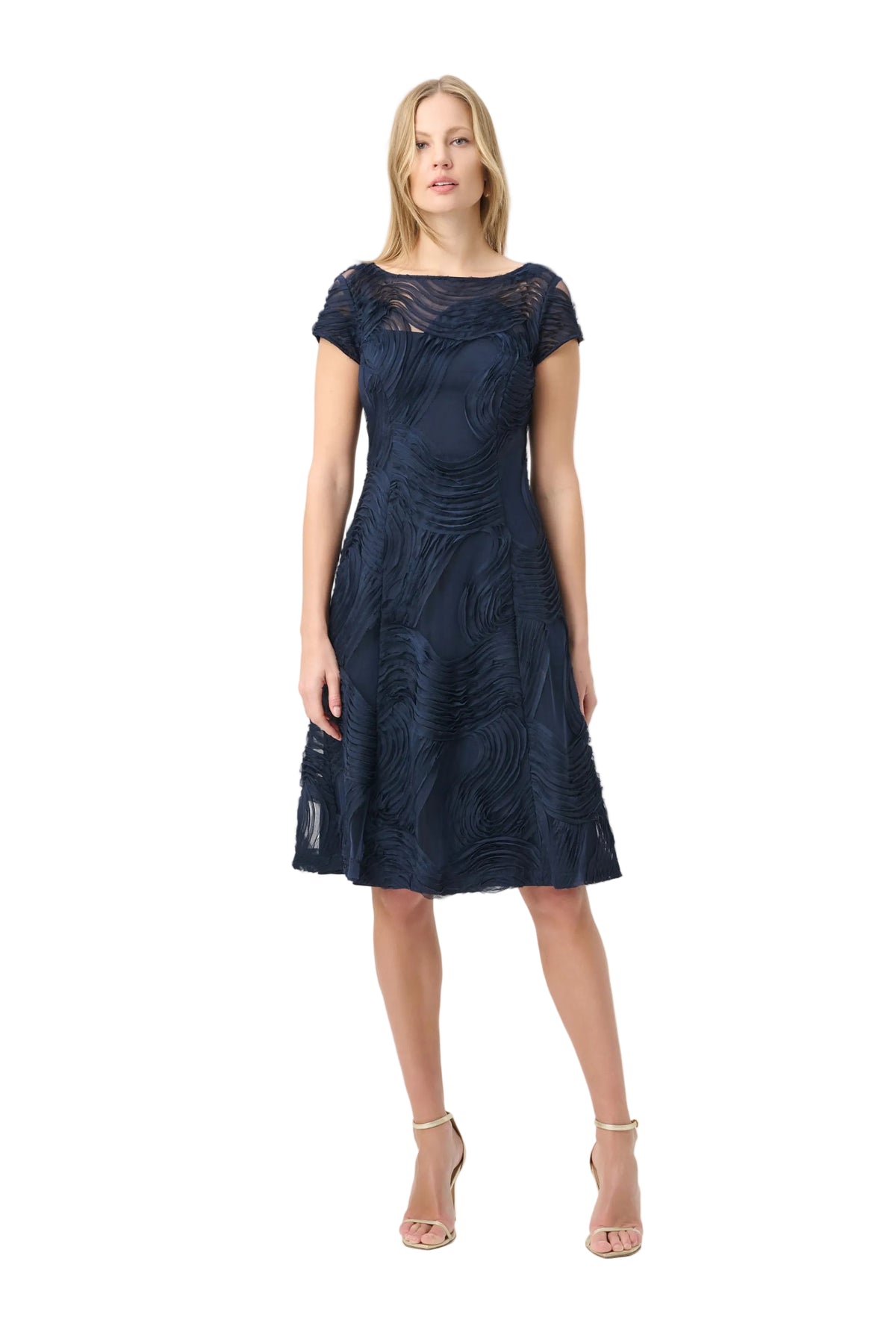 Embroideered Swirl Fit & Flare Dress