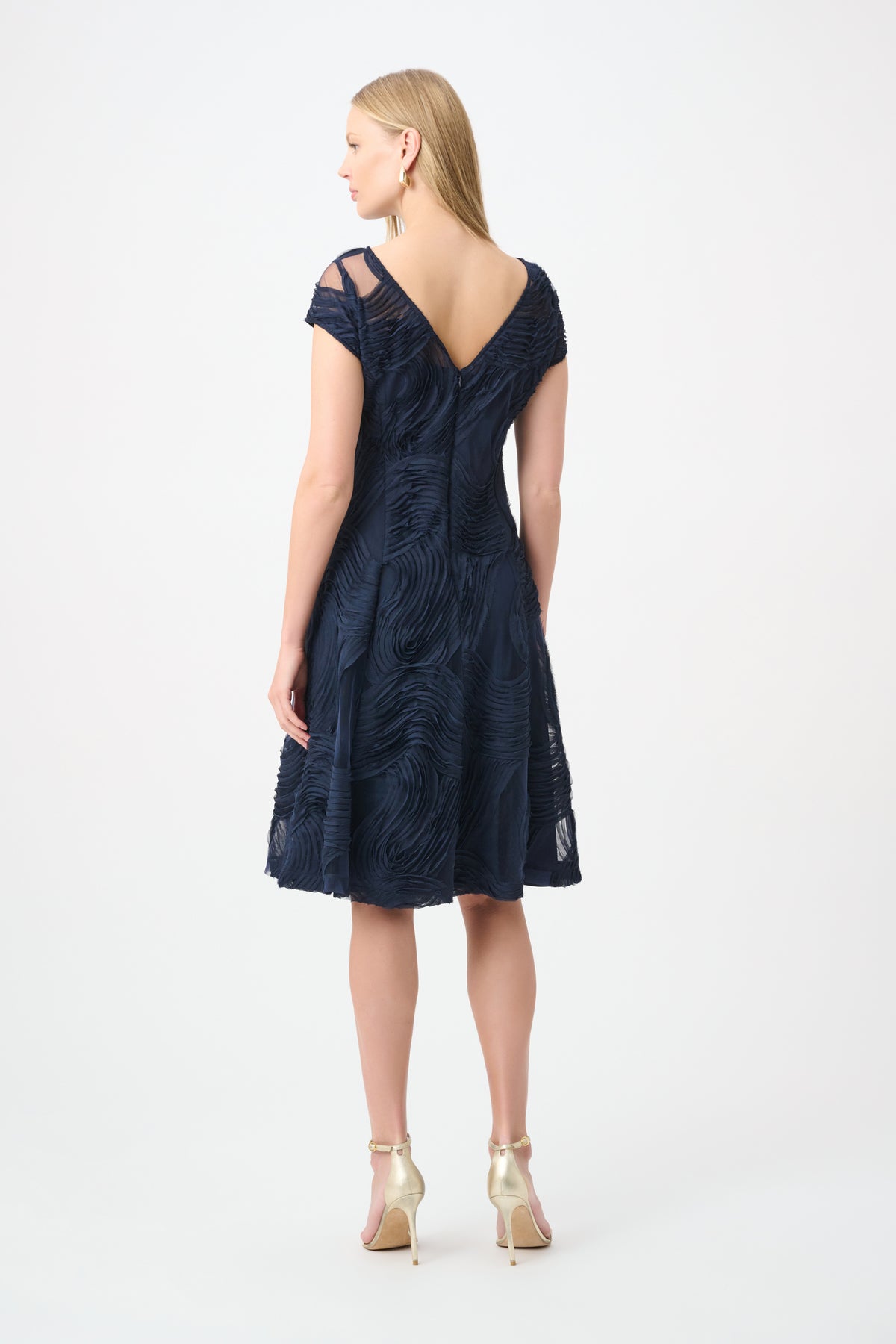 Embroideered Swirl Fit & Flare Dress