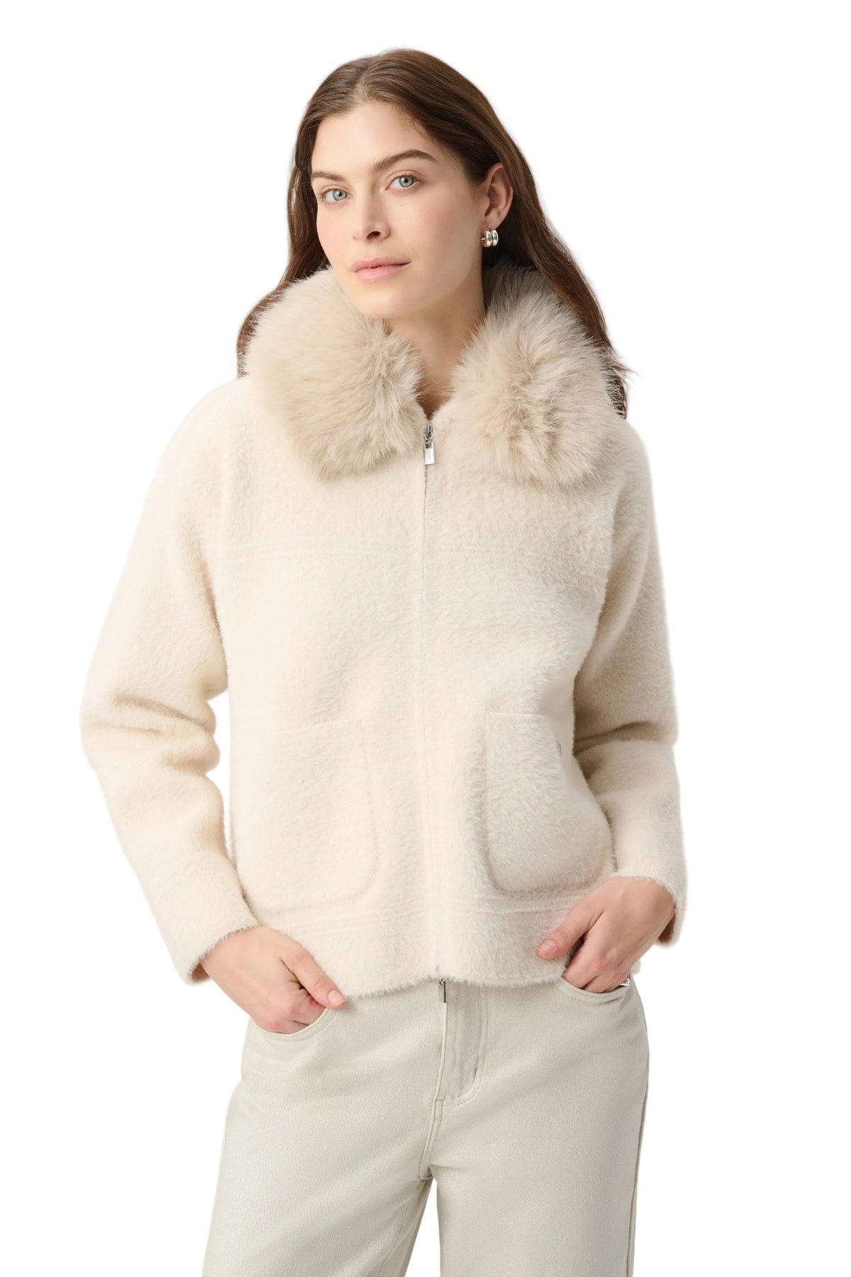 Detachable Faux Fur Collar Jacket
