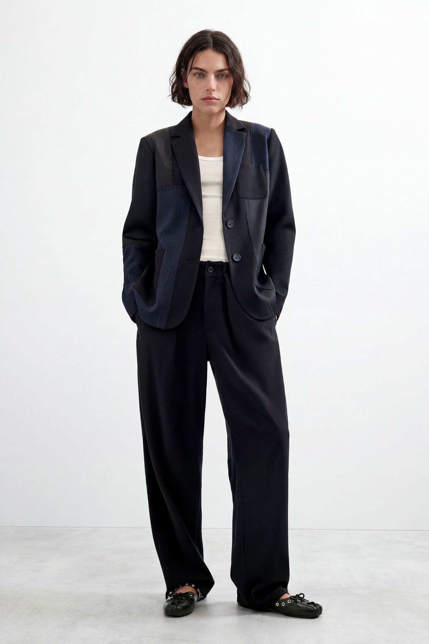 Regular Fit Notch Lapel Blazer and Patch Pockets