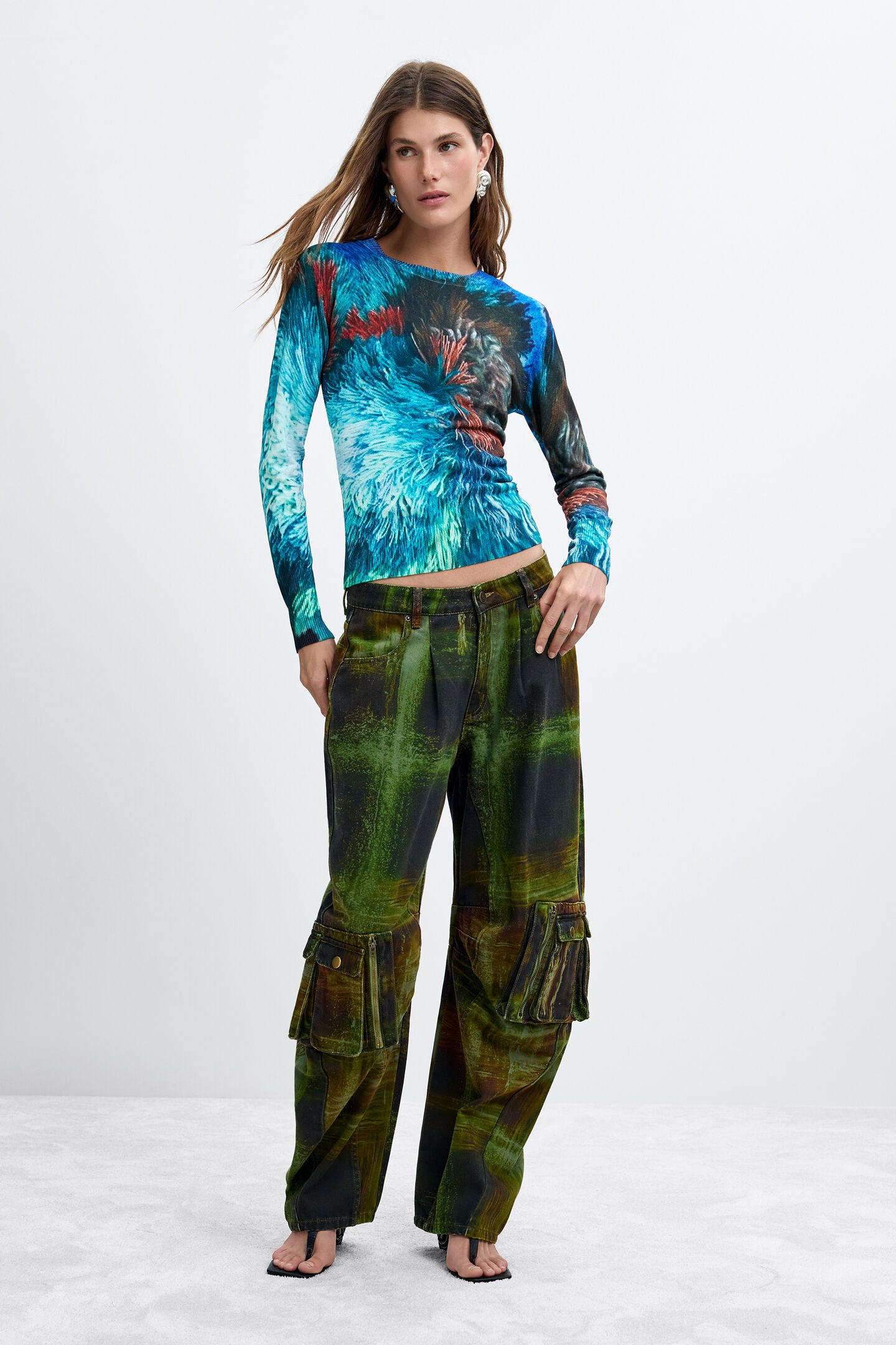 L/S Round Neck Sweater Abstract Print by Lacroix