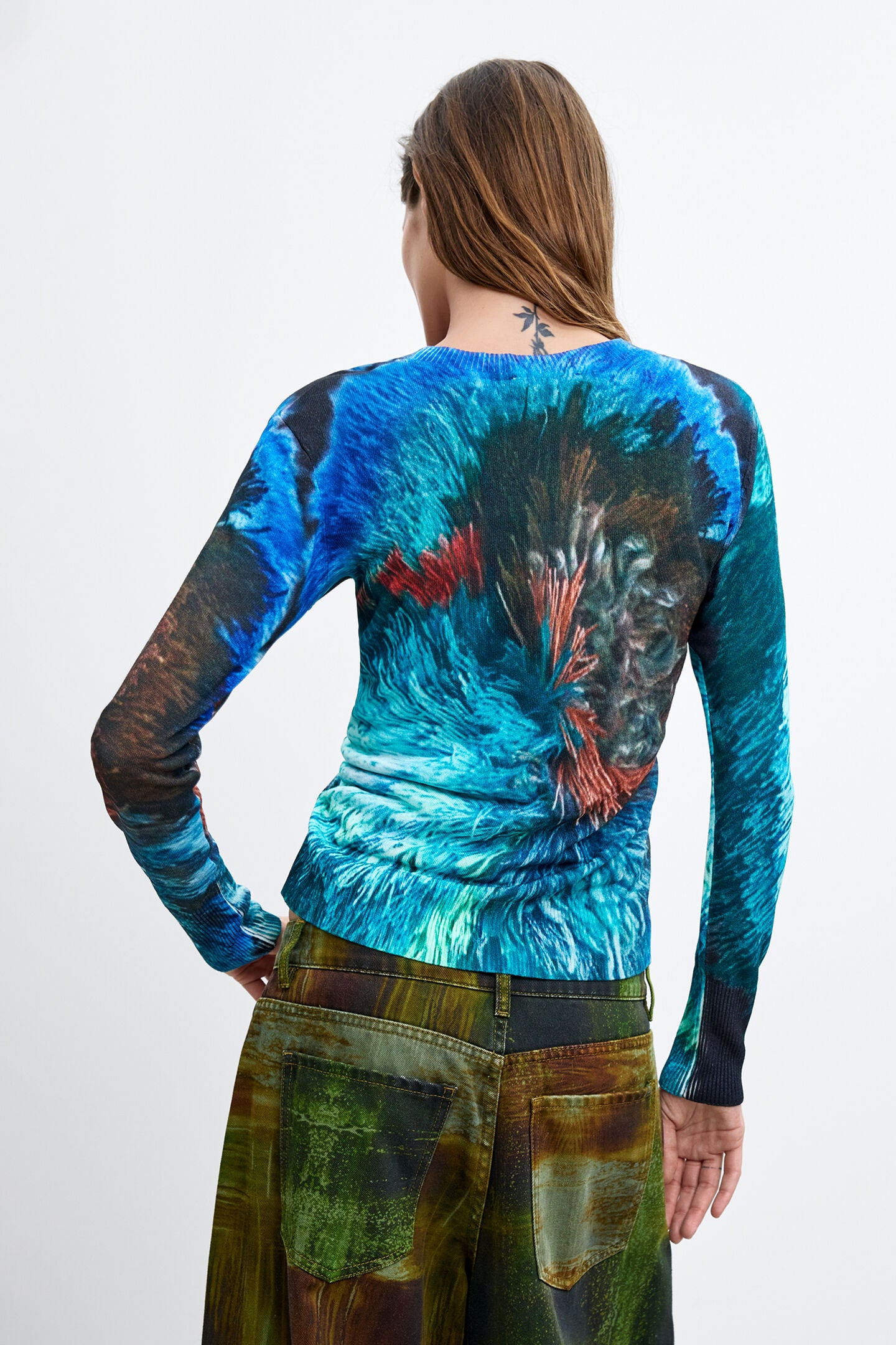L/S Round Neck Sweater Abstract Print by Lacroix