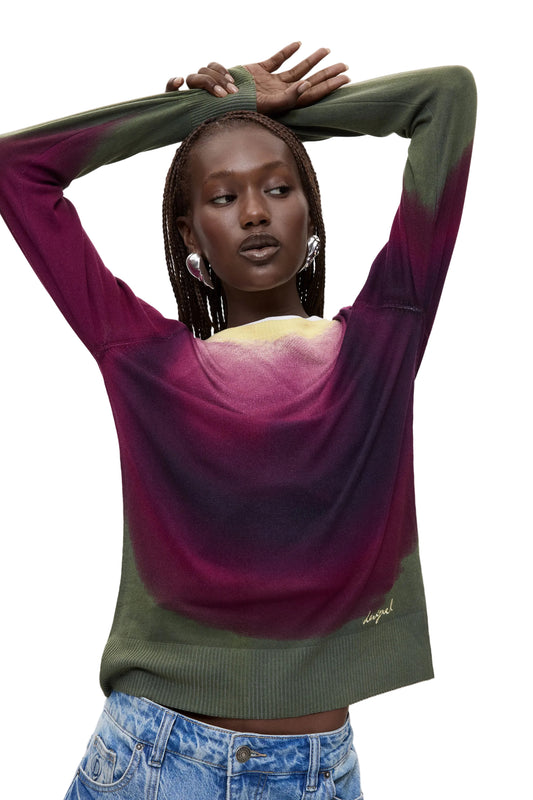 Dip-Dye Effect L/S Sweater