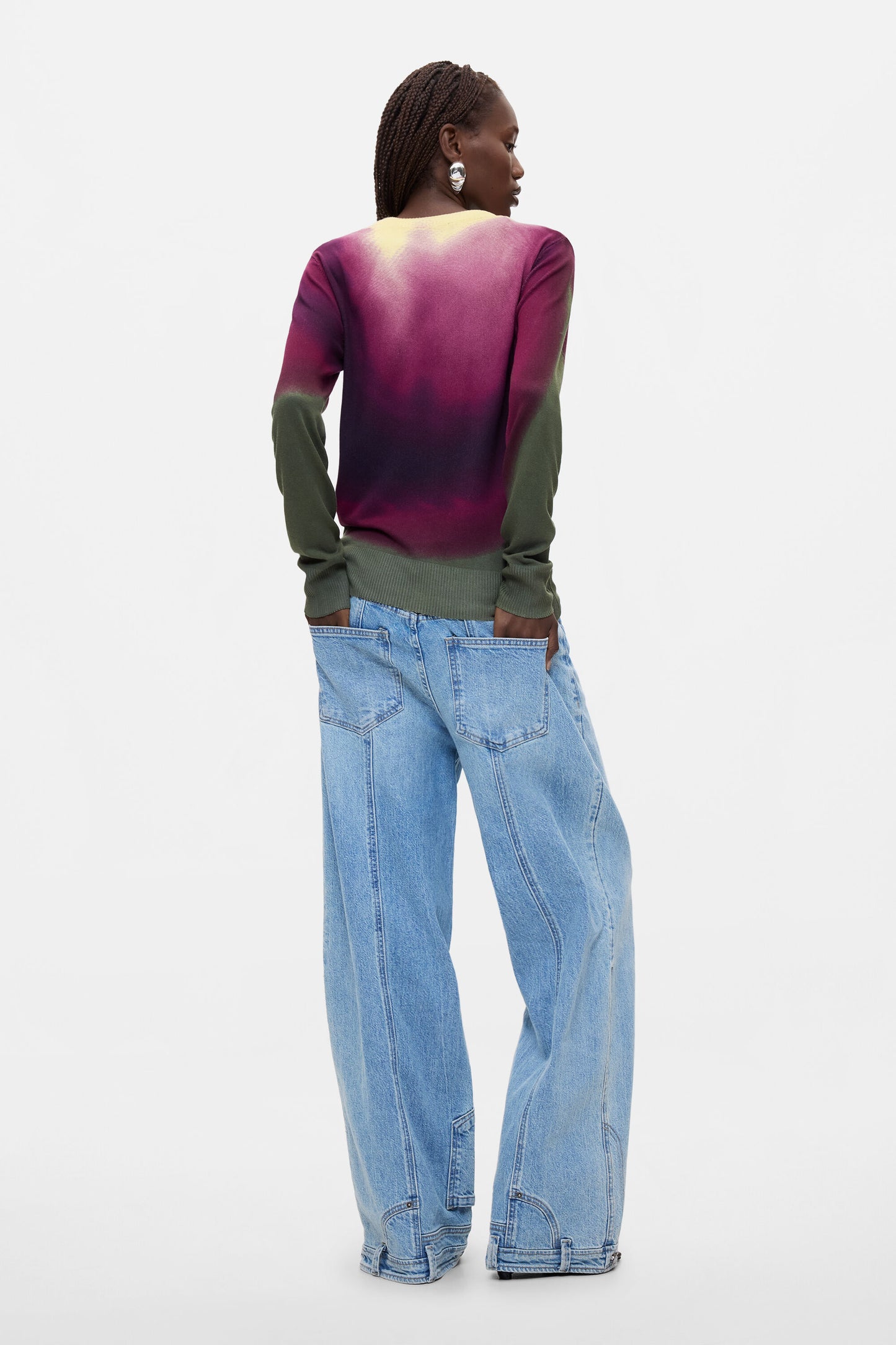Dip-Dye Effect L/S Sweater