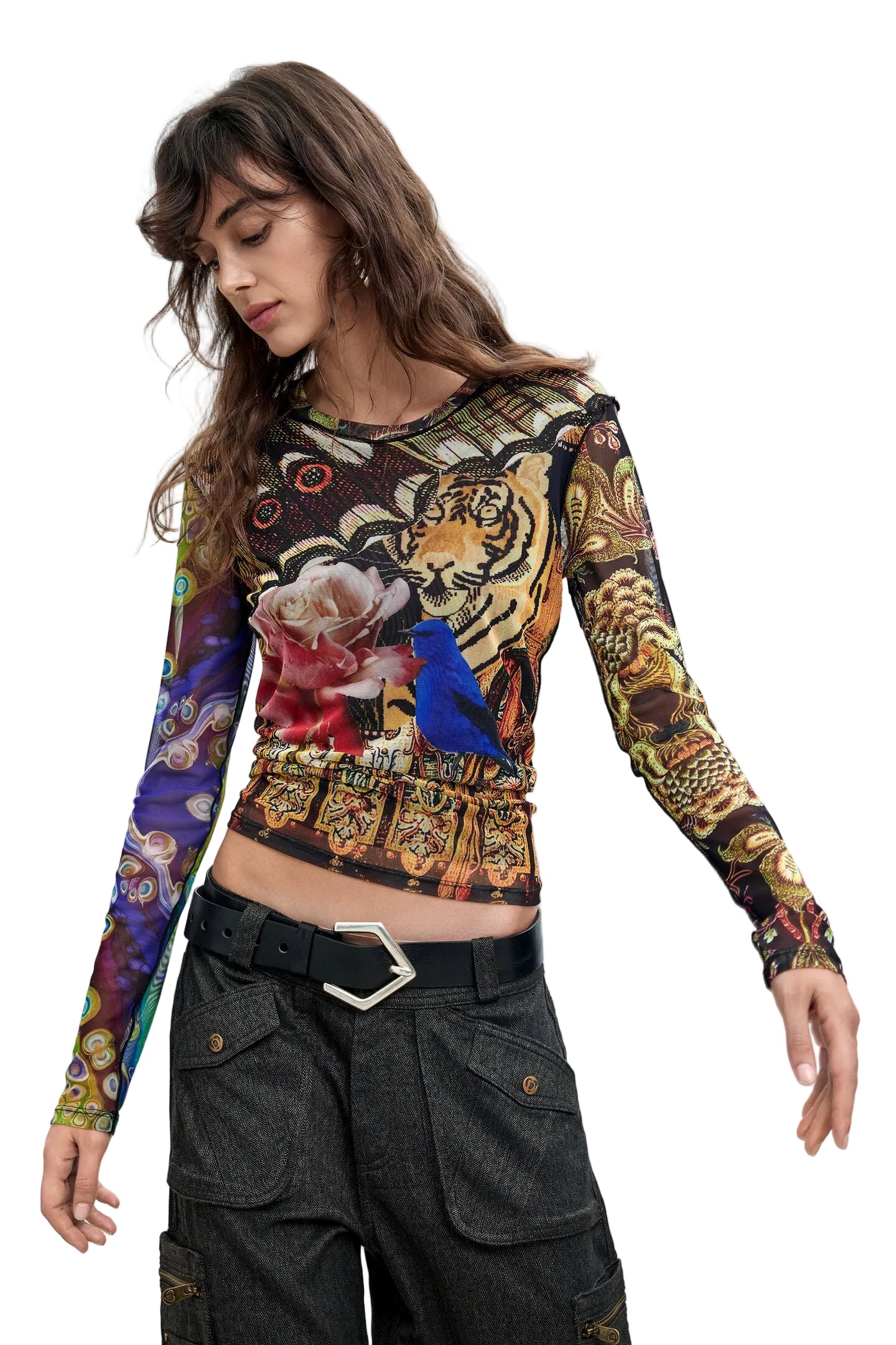 L/S T-Shirt Floral Print and Baroque Motifs by Lacroix