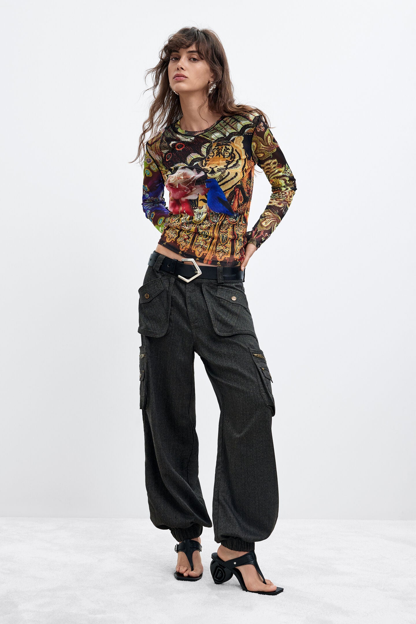 L/S T-Shirt Floral Print and Baroque Motifs by Lacroix