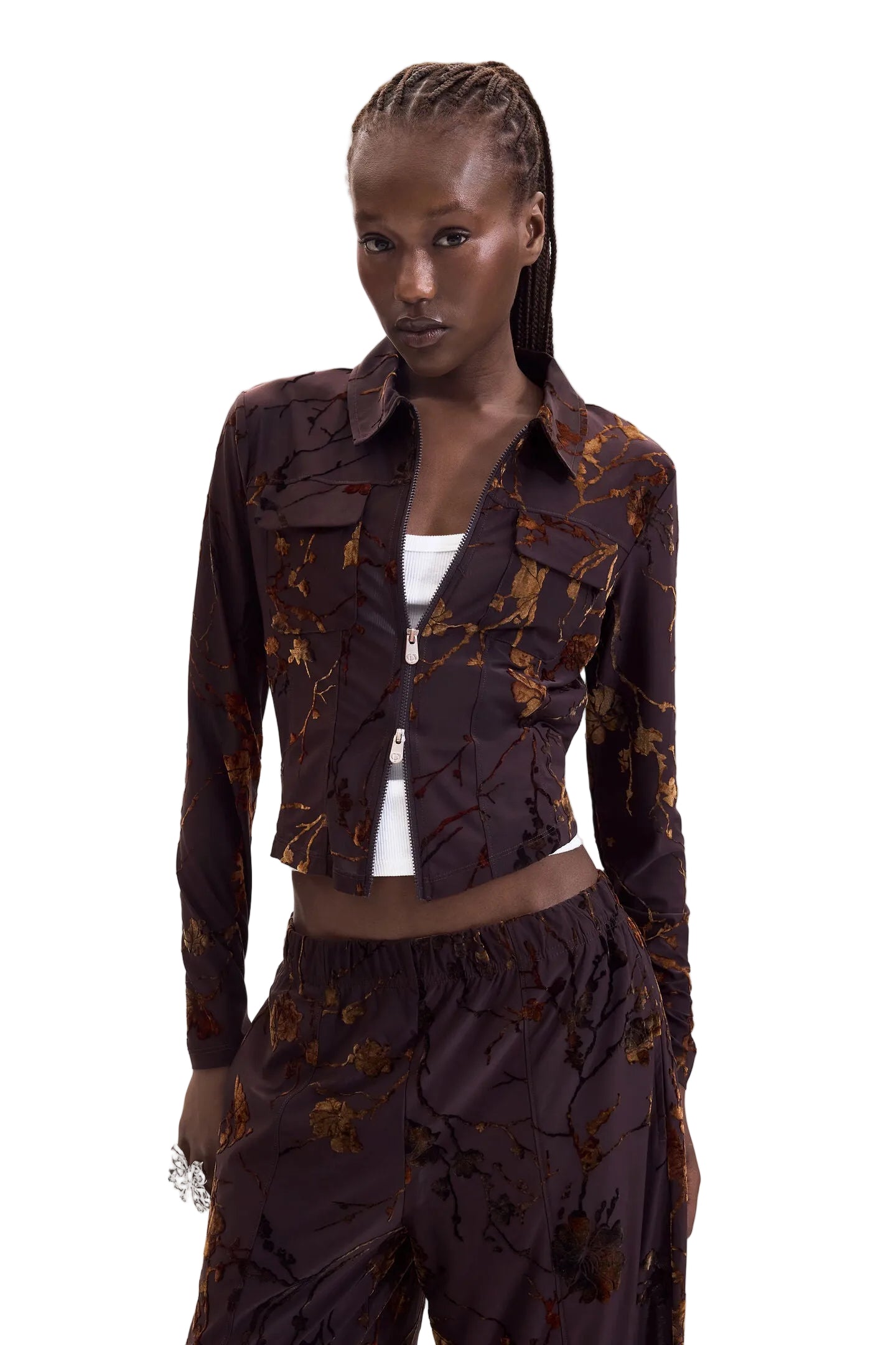 L/S Zip Up Shirt with Pockets