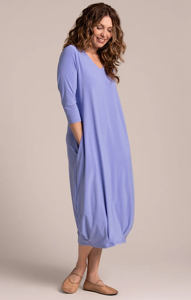 V-Neck Narrow Lantern Dress