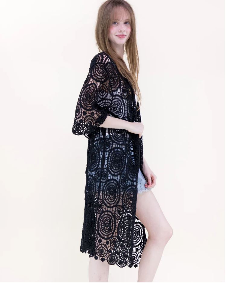 Sunburst Crochet Kimono