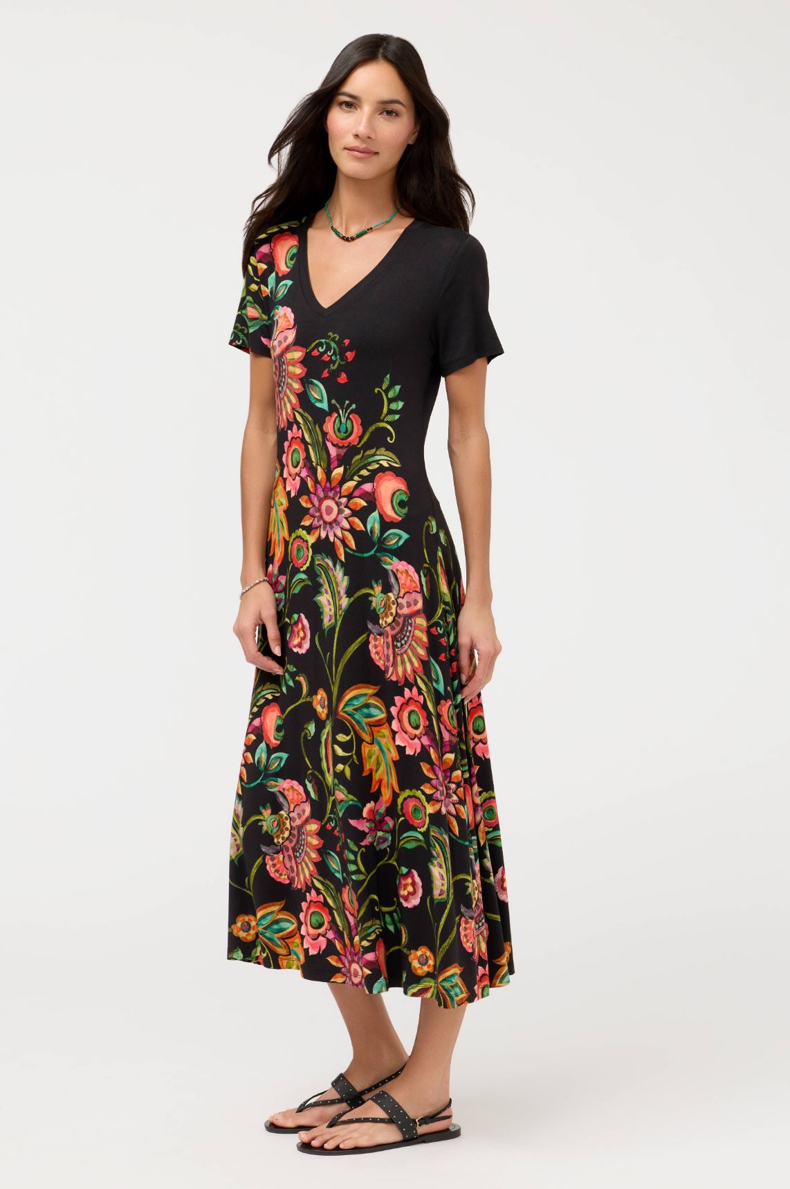 The Janie Favorite V-Neck Cap Sleeve Dress