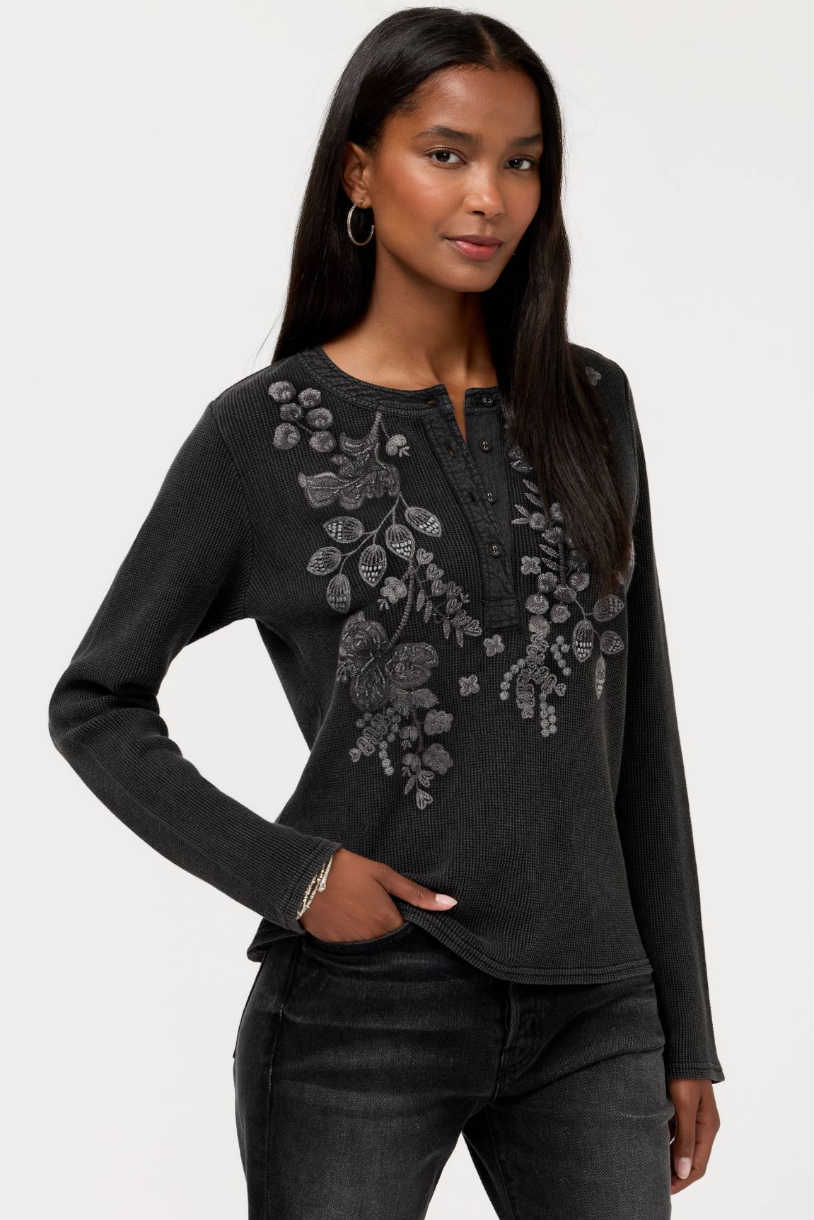 Mixed Media Henley Thermal - Sarai