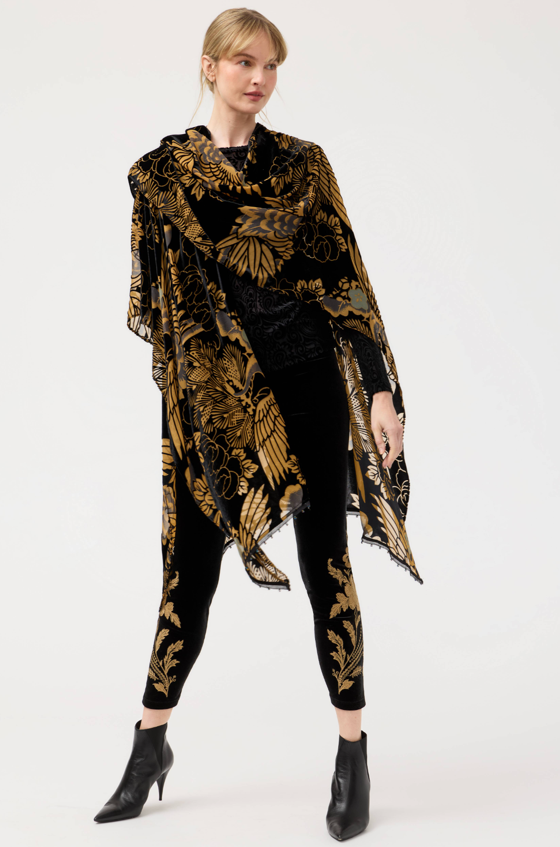 Burnout Velvet Shawl