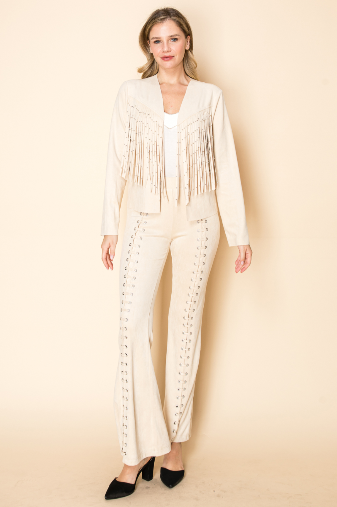 Front Studded Fringe Jacket