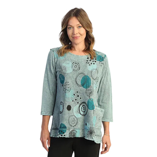 Mineral Washed Tunic With Patch Pocket - Magic Dots