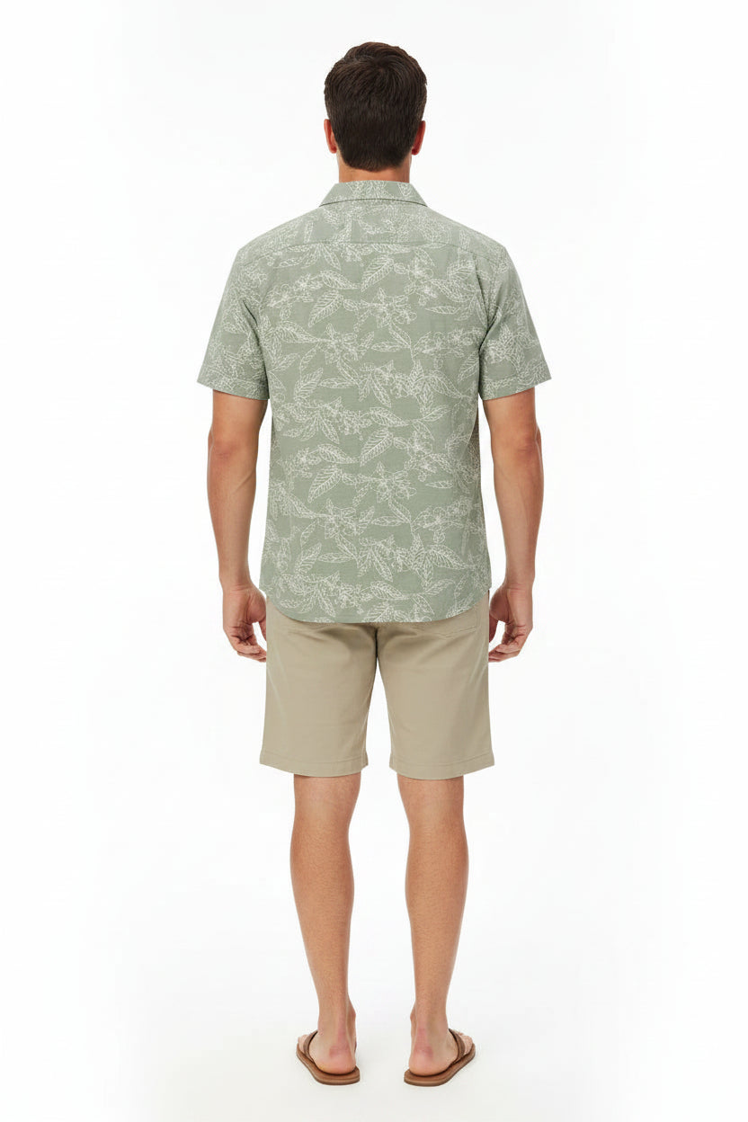 S/S Button Up Shirt with Front Pocket