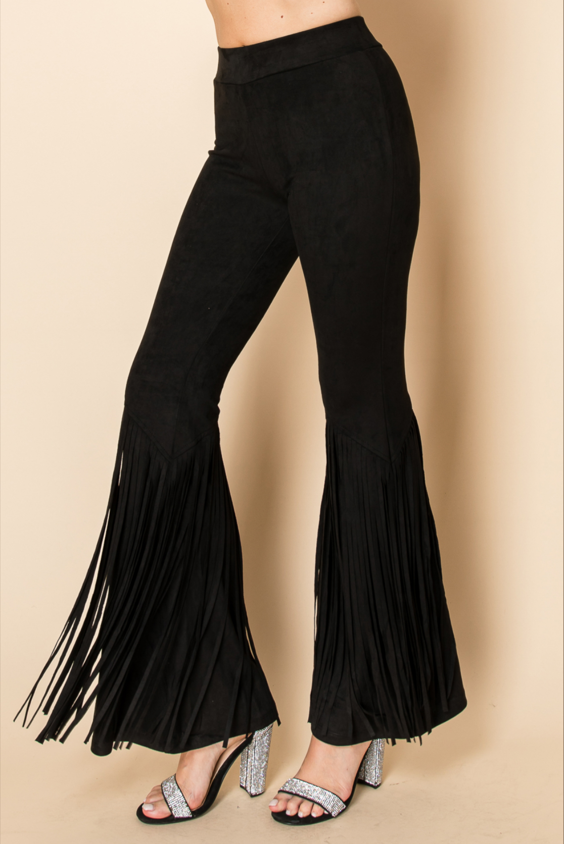 Fringe Suede Pull On Pants