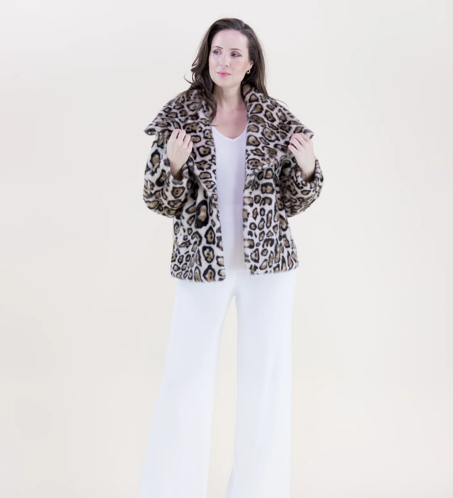 Leopard Print Faux Fur Jacket