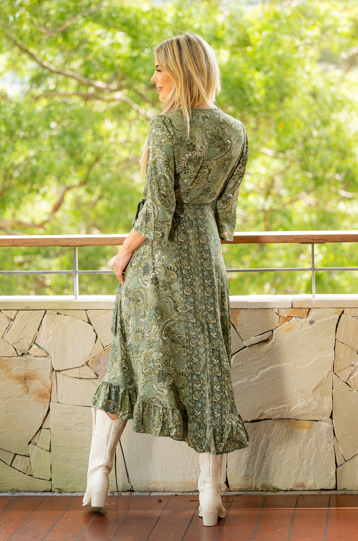 L/S Wrap Dress - Sherwood