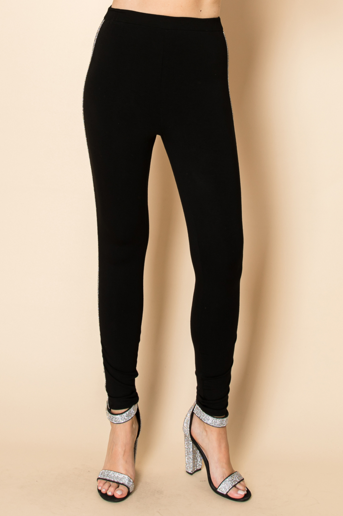 Leggings with Rhinestones on the Side